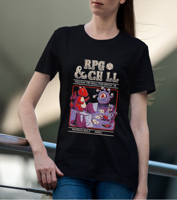 RPG And Chill You May Try Roll For Initiative Fantasy Role Playing T-Shirt
