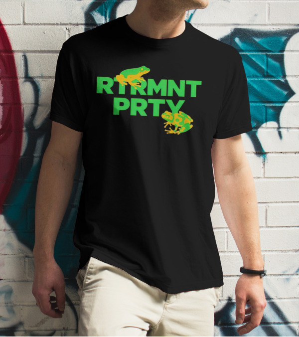 Rtrmnt Prty With Green Frogs T-Shirt
