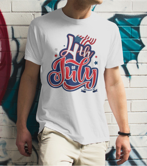 4th Of July USA Independence Day Celebration With American Flag T-Shirt
