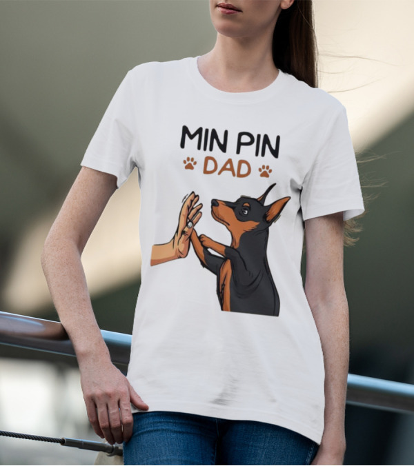 MIN PIN DAD Father's Day Dog Paw T-Shirt