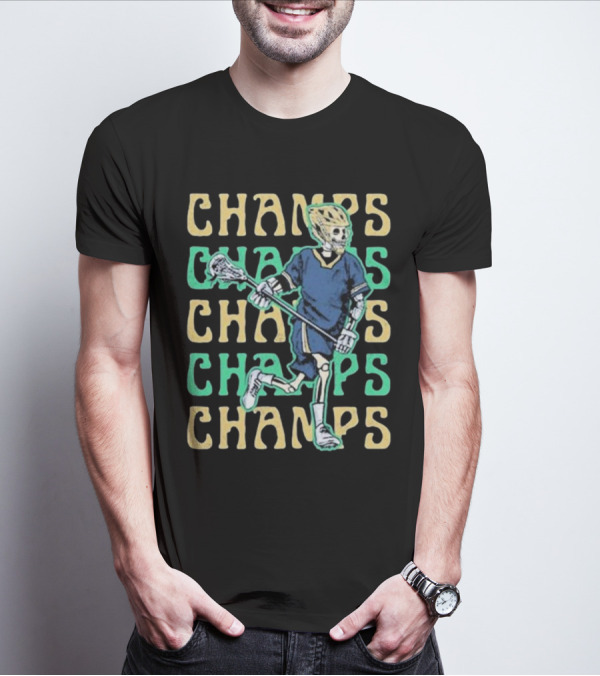 Notre Dame Fighting Irish Skeleton Lacrosse Champs T-Shirt