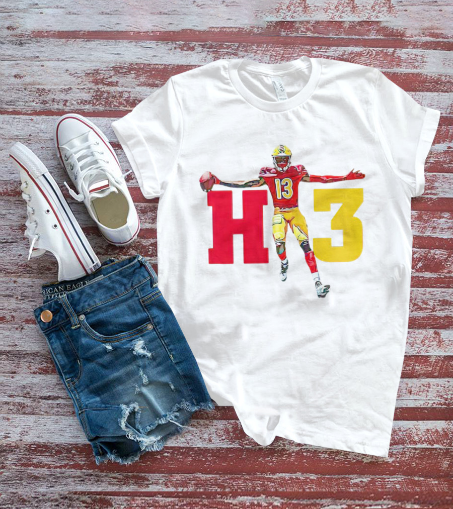 Maurice Alexander HT3 Football Player In Red And Yellow Uniform With Football T-Shirt