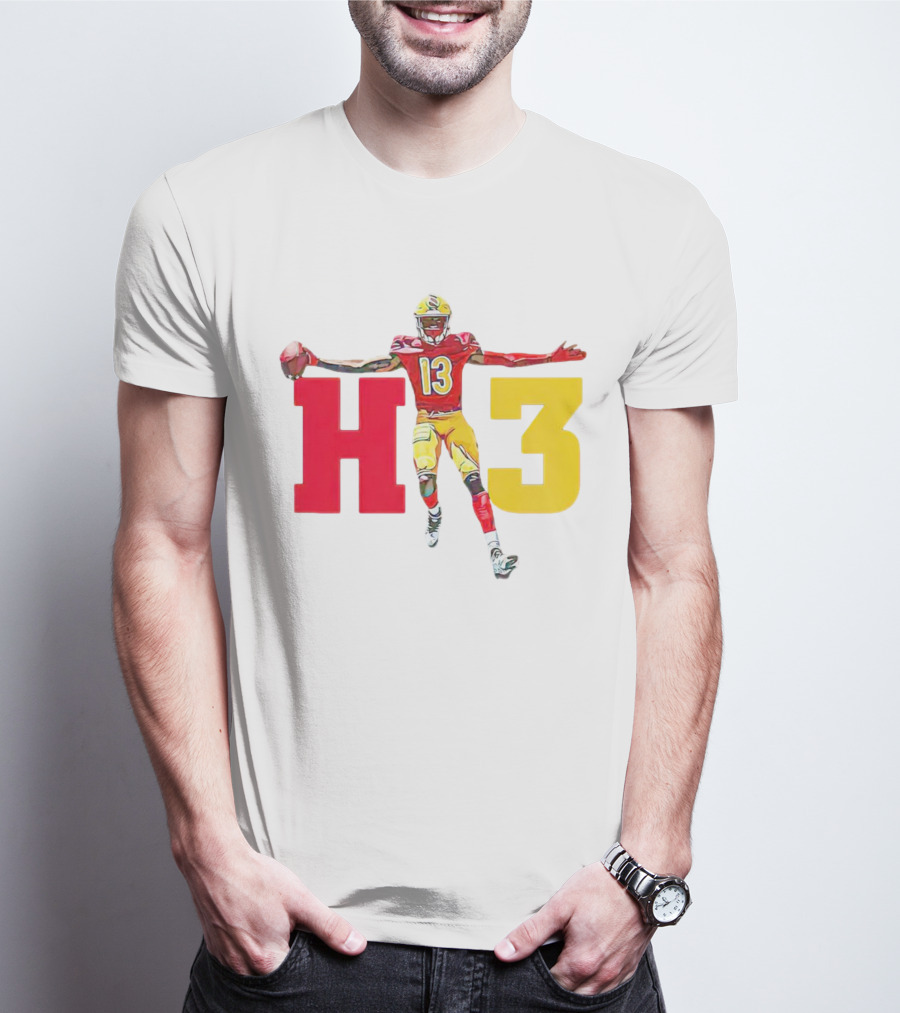 Maurice Alexander HT3 Football Player In Red And Yellow Uniform With Football T-Shirt