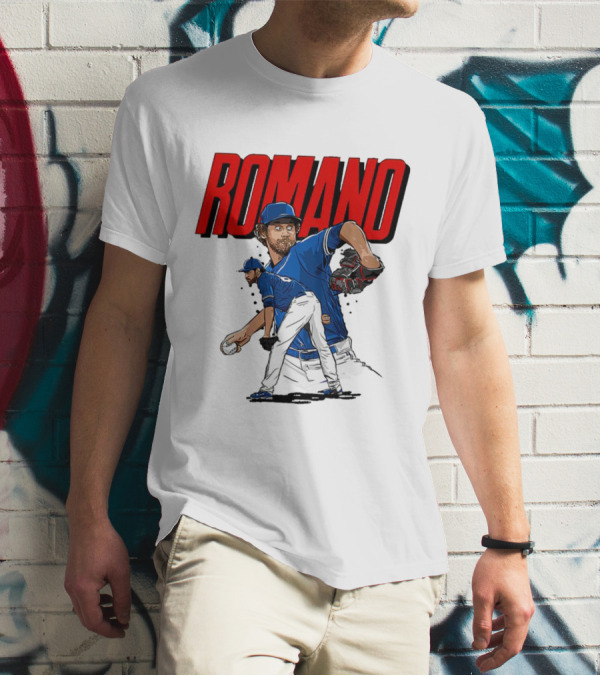 ROMANO Toronto Blue Jays Pitcher Baseball Action T-Shirt