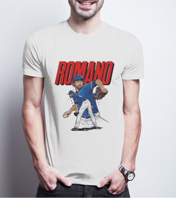 ROMANO Toronto Blue Jays Pitcher Baseball Action T-Shirt