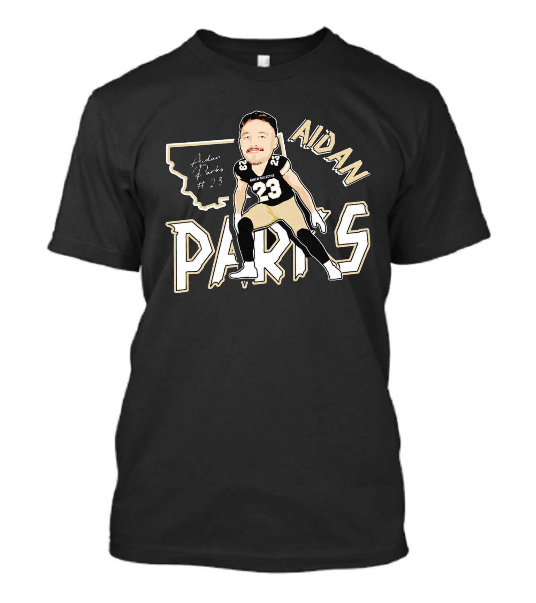 Aidan Parks #23 Montana State Bobcats Signature T-Shirt