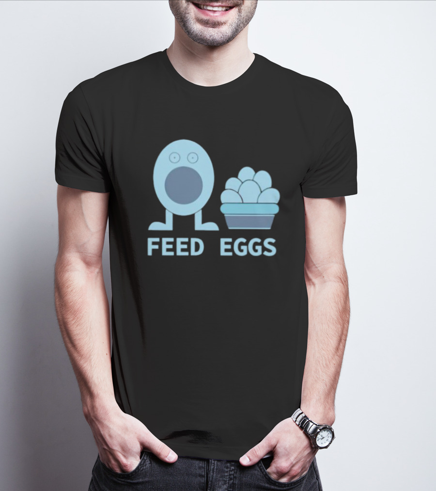 FEED EGGS Fun Cartoon Basket T-Shirt
