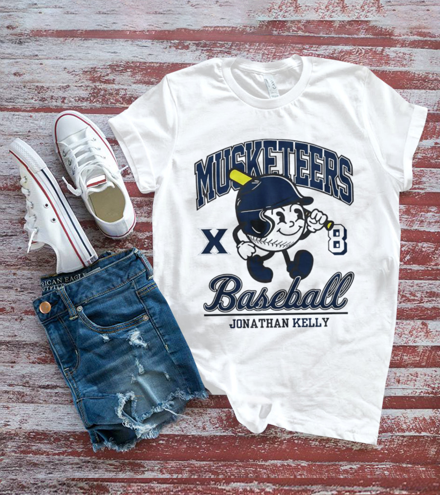 Musketeers Baseball Xavier X 8 Jonathan Kelly Shersey T-Shirt
