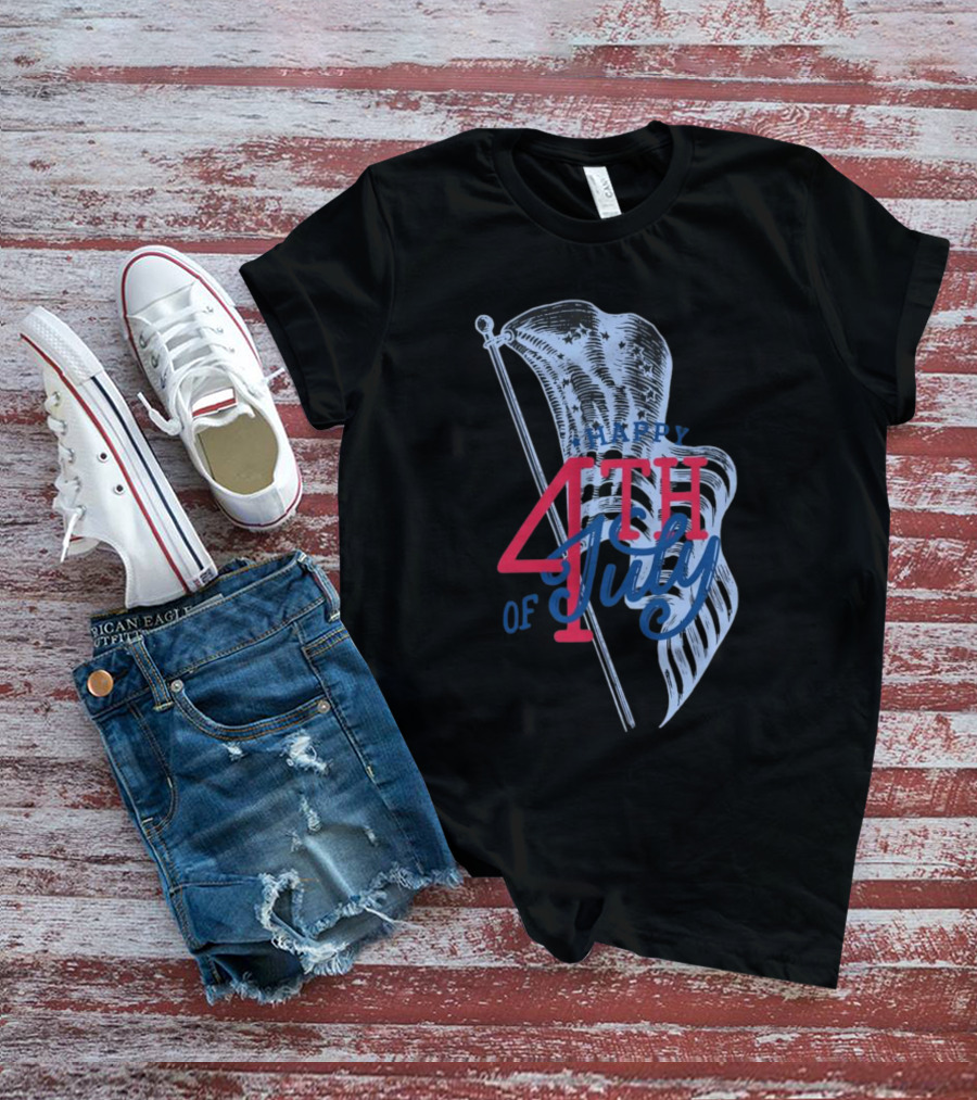 Happy 4th Of July Independence Day With Flag T-Shirt