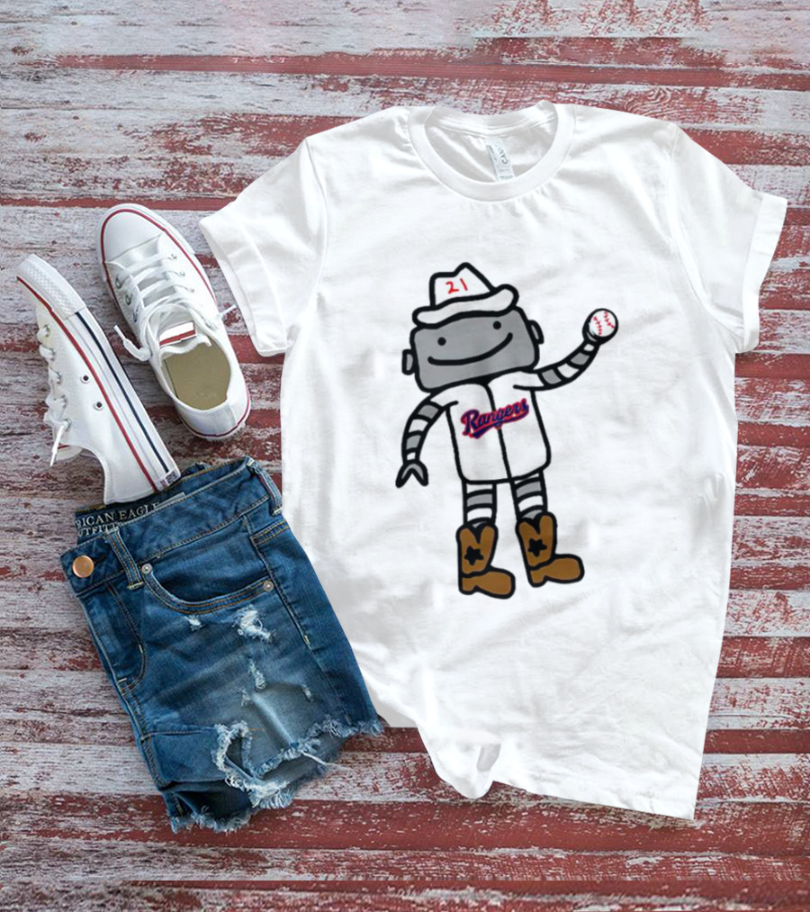 Rangers Robot 21 Baseball Texas Rangers T-Shirt