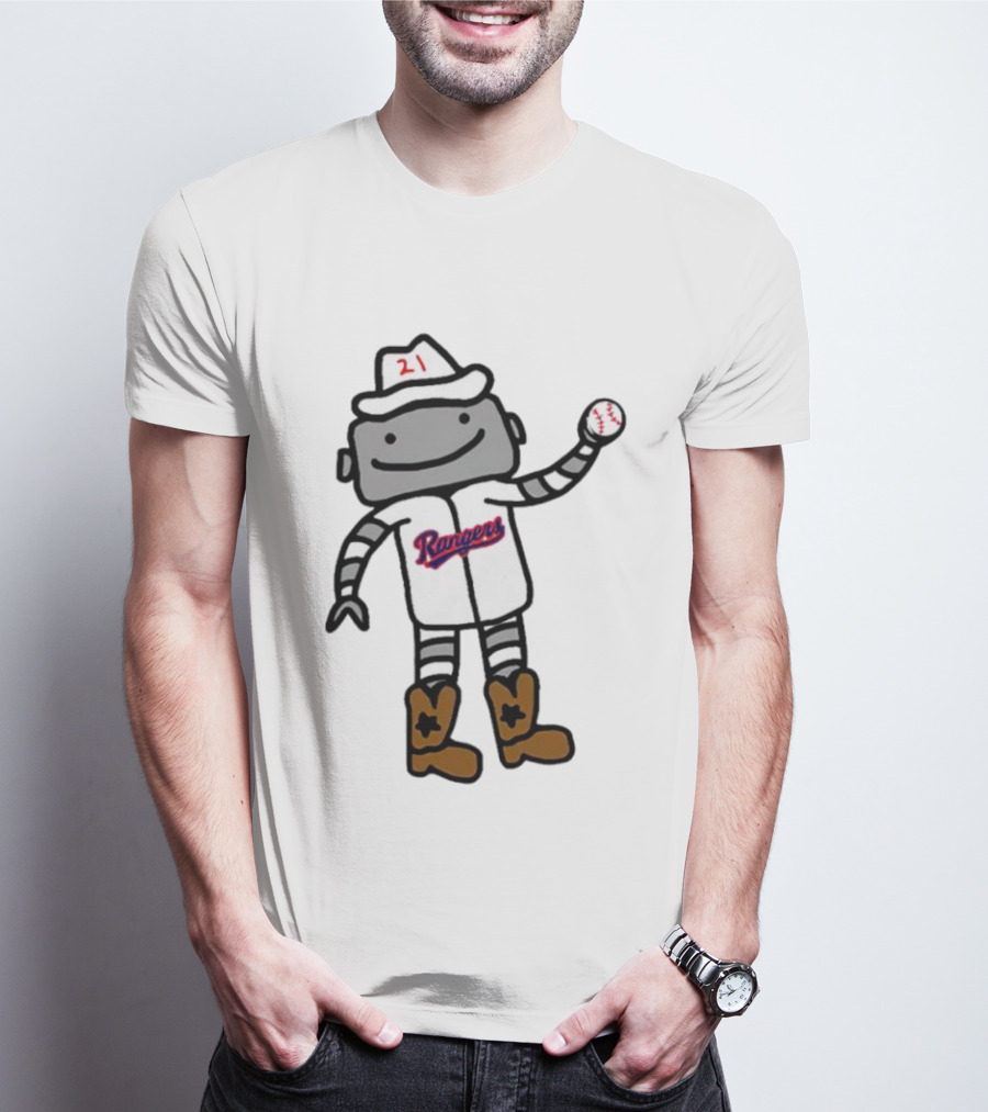 Rangers Robot 21 Baseball Texas Rangers T-Shirt