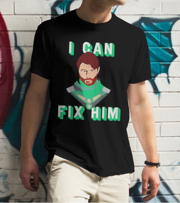 Nerdy Squirrel Studios Soldier Boy I Can Fix Him Superhero T-Shirt