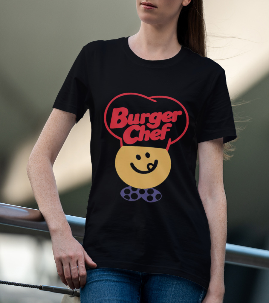 Burger Chef Happy Smiley Face With Chef Hat T-Shirt