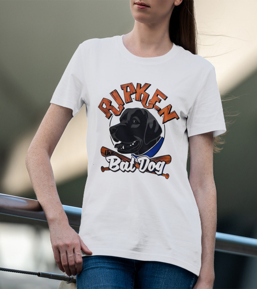 Ripken Bat Dog Baseball Themed Canine Mascot T-Shirt