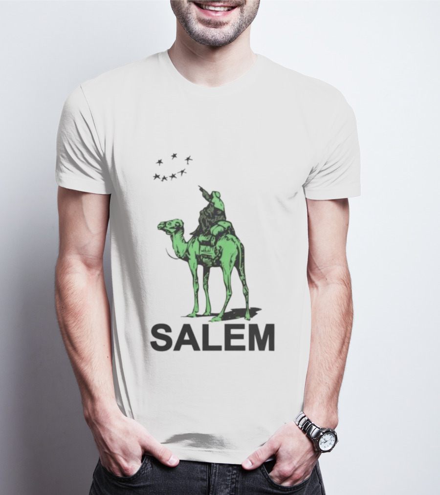 Salem Silkroad Camel And Stars In Green T-Shirt