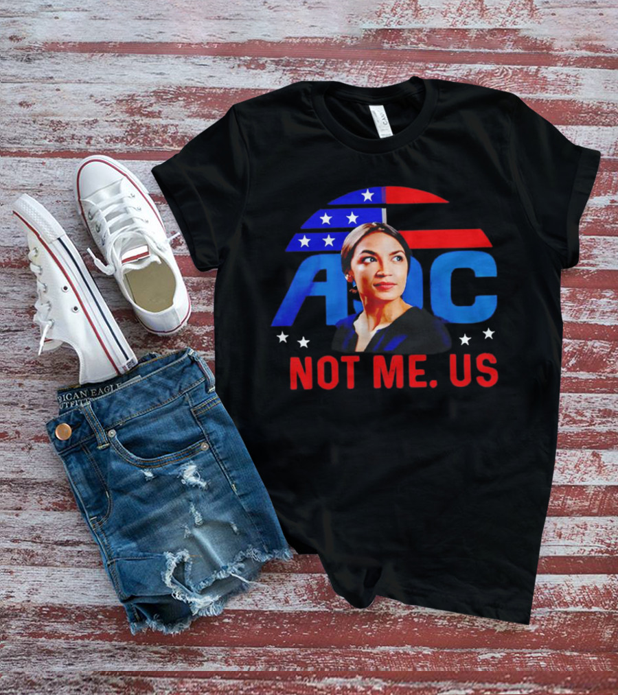 AOC Not Me Us American Flag Motif T-Shirt