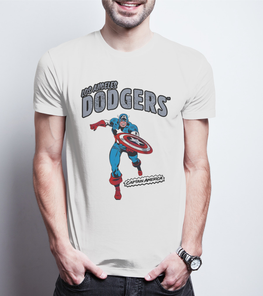 Los Angeles Dodgers Marvel Captain America T-Shirt