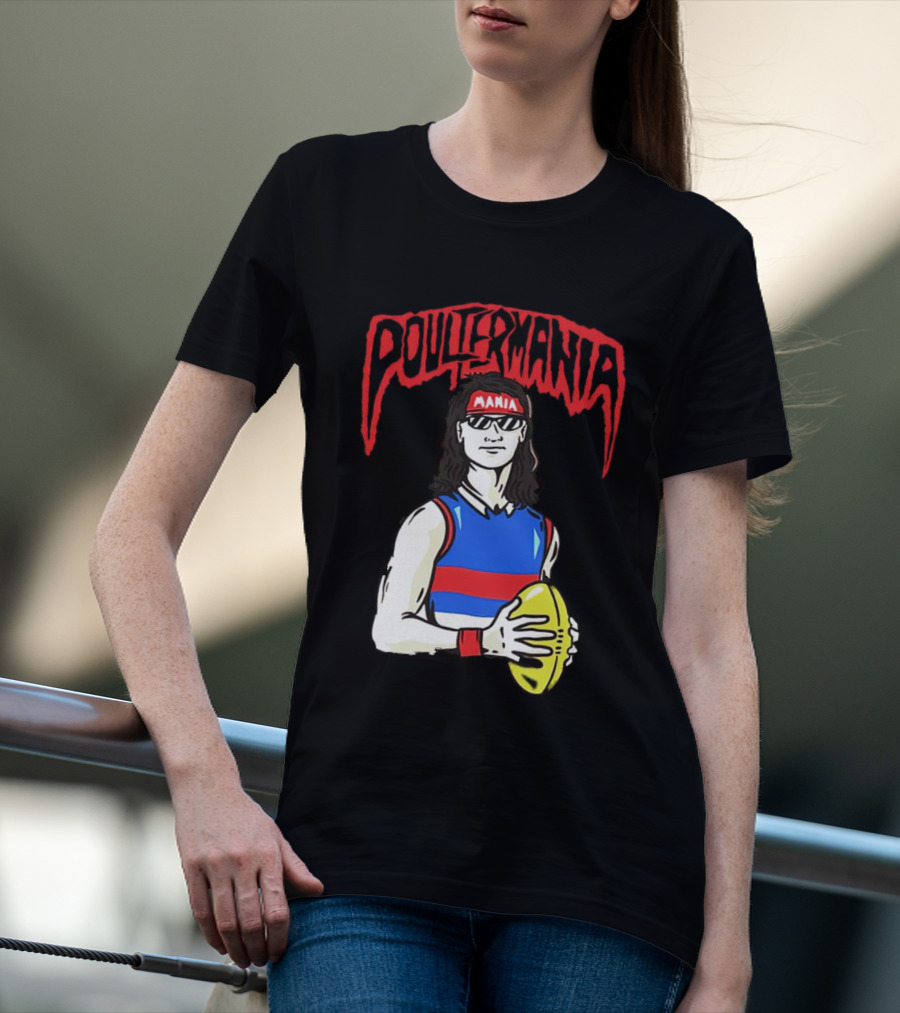 Poultermania Mania Red Headband Football Player With Yellow Ball T-Shirt