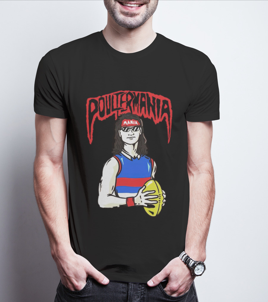 Poultermania Mania Red Headband Football Player With Yellow Ball T-Shirt