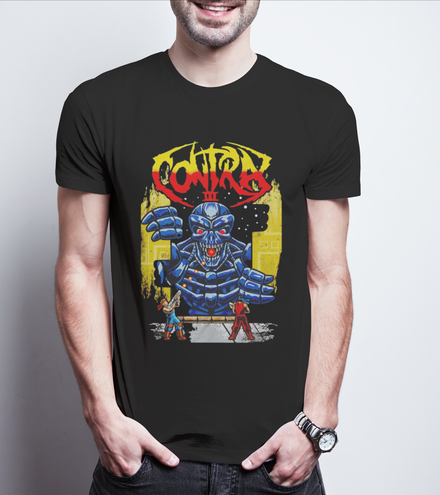 Contra III Robo Corpse Battle Boss Retro Gaming T-Shirt