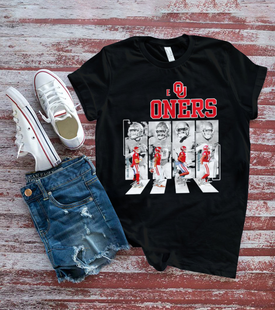 Oklahoma Sooners Football Abbey Road Dillon Gabriel Signatures T-Shirt