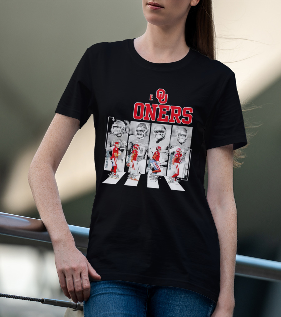 Oklahoma Sooners Football Abbey Road Dillon Gabriel Signatures T-Shirt