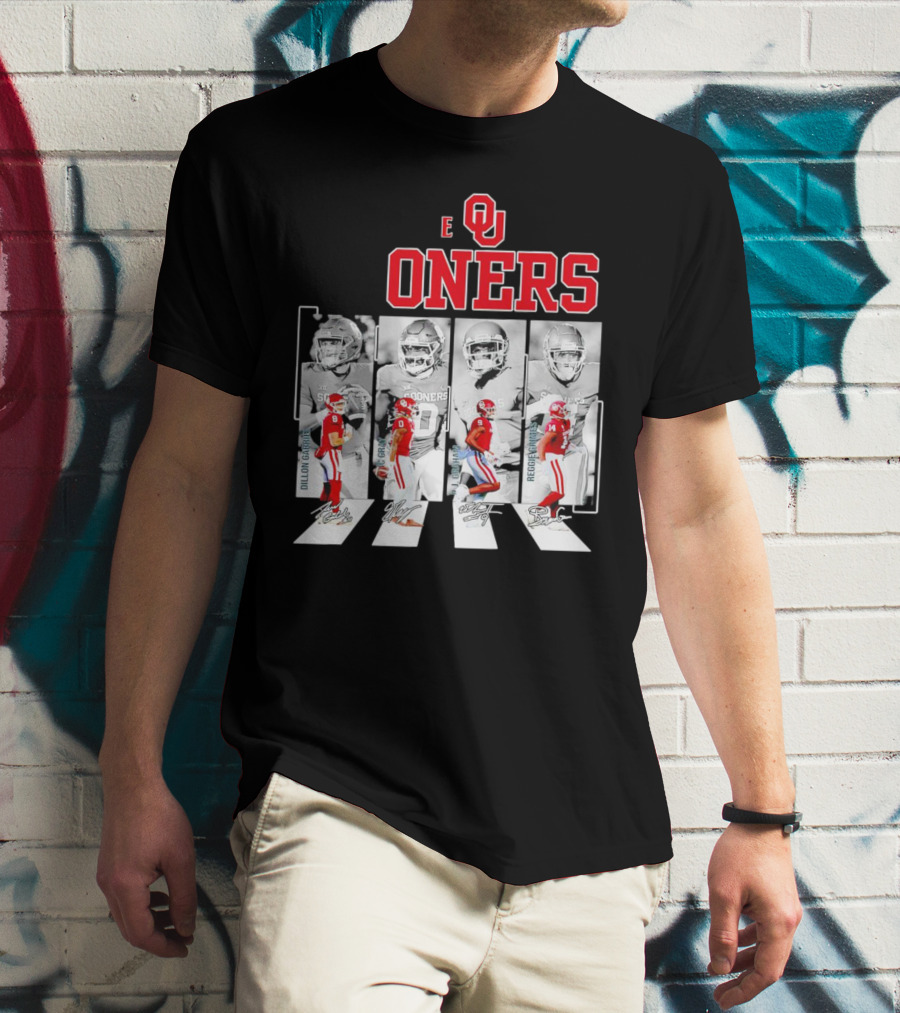 Oklahoma Sooners Football Abbey Road Dillon Gabriel Signatures T-Shirt