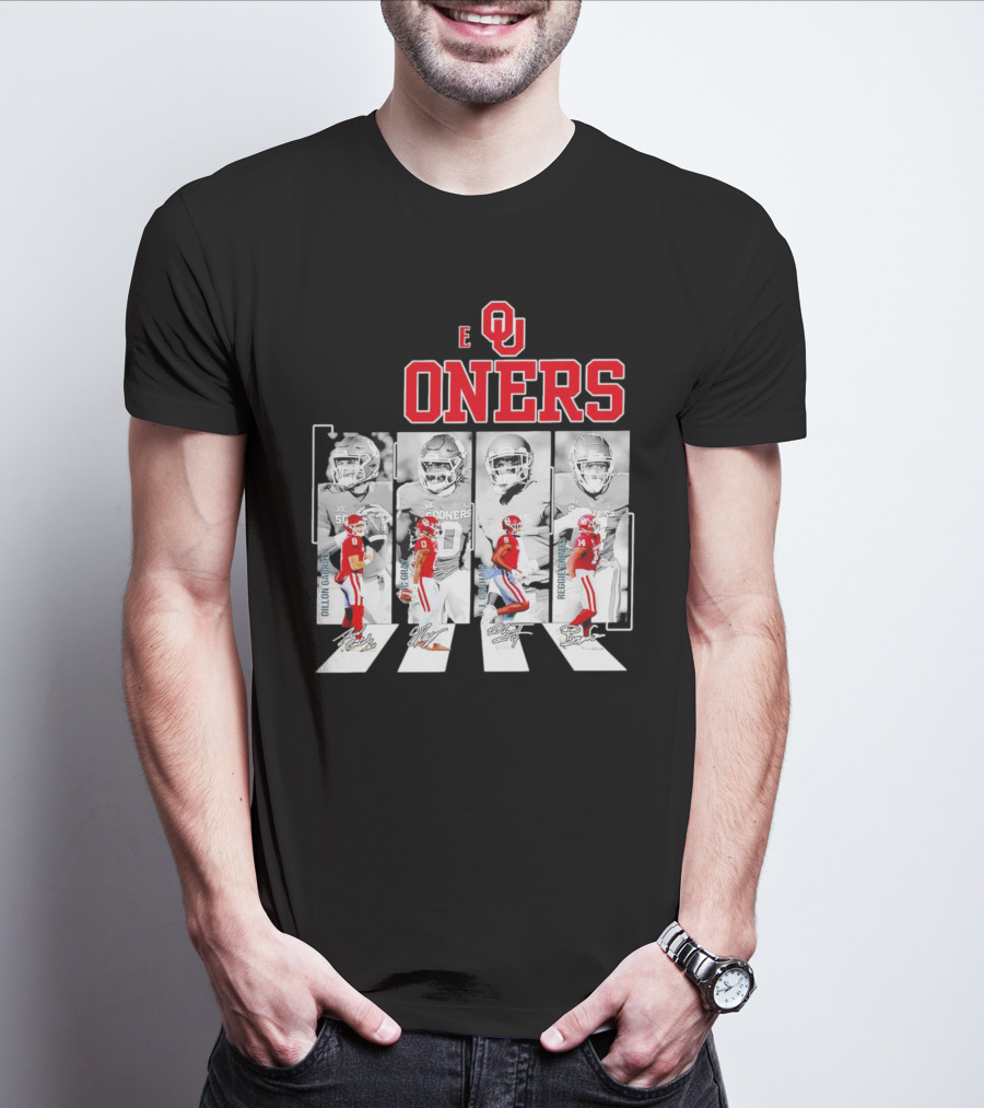 Oklahoma Sooners Football Abbey Road Dillon Gabriel Signatures T-Shirt