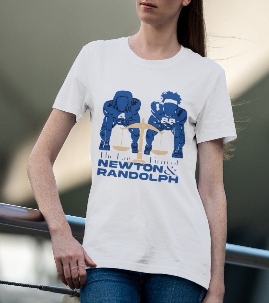 Johnny Newton And Keith Randolph The Law Firm Of Newton And Randolph Football Justice Scales T-Shirt