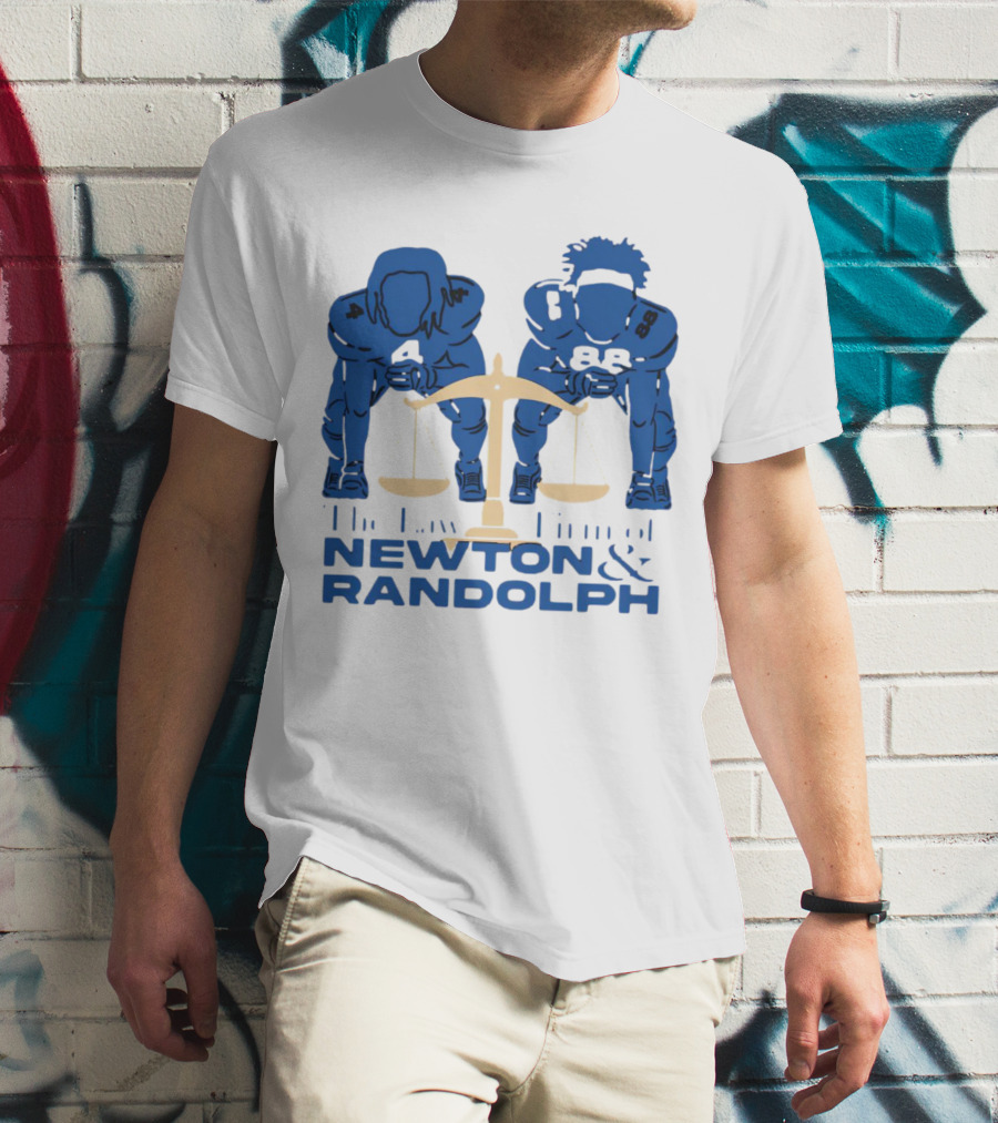 Johnny Newton And Keith Randolph The Law Firm Of Newton And Randolph Football Justice Scales T-Shirt