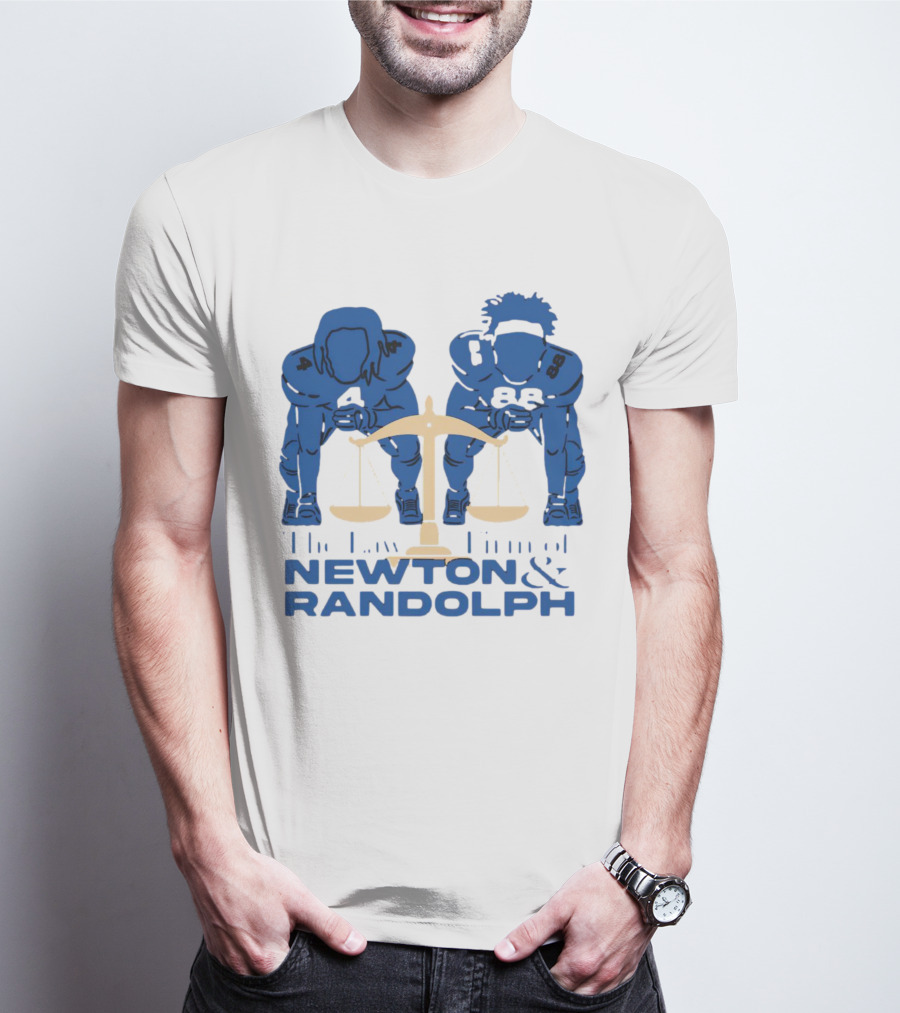 Johnny Newton And Keith Randolph The Law Firm Of Newton And Randolph Football Justice Scales T-Shirt