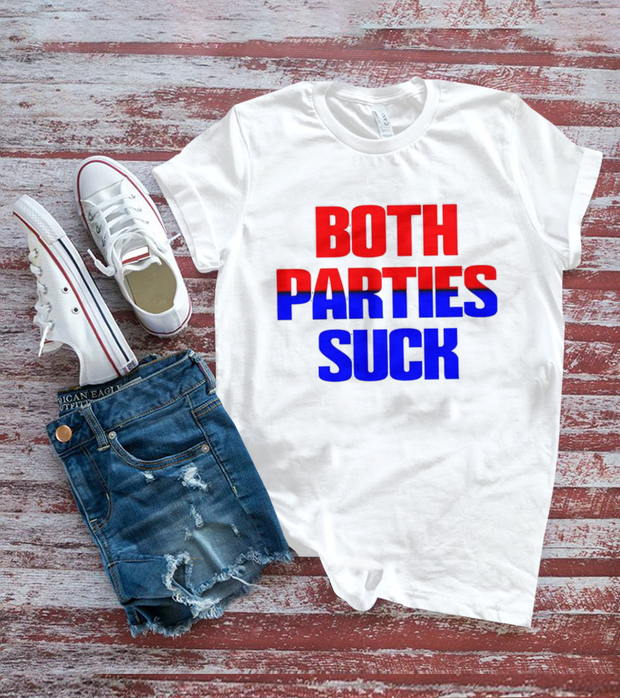 Both Parties Suck Red Blue Political T-Shirt