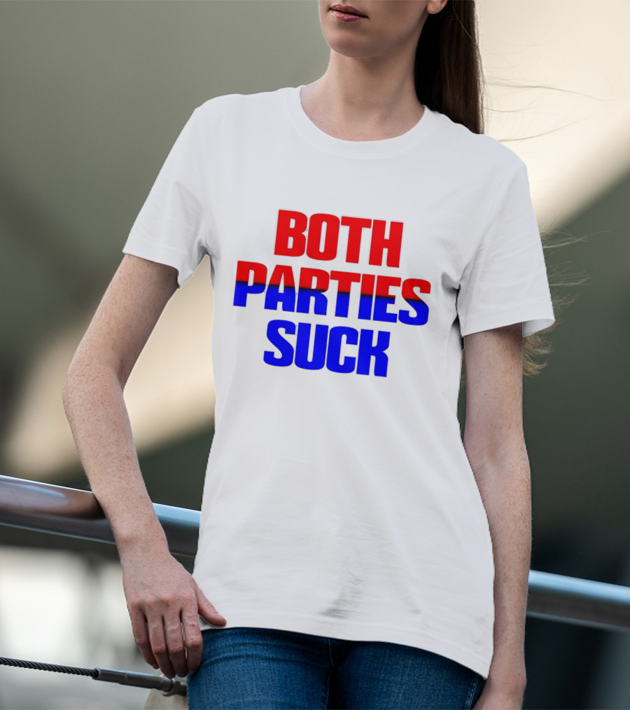 Both Parties Suck Red Blue Political T-Shirt