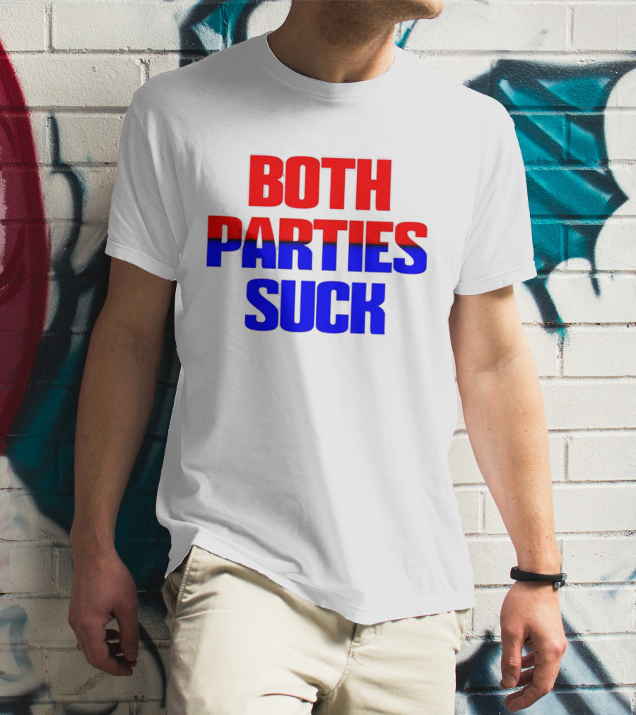 Both Parties Suck Red Blue Political T-Shirt