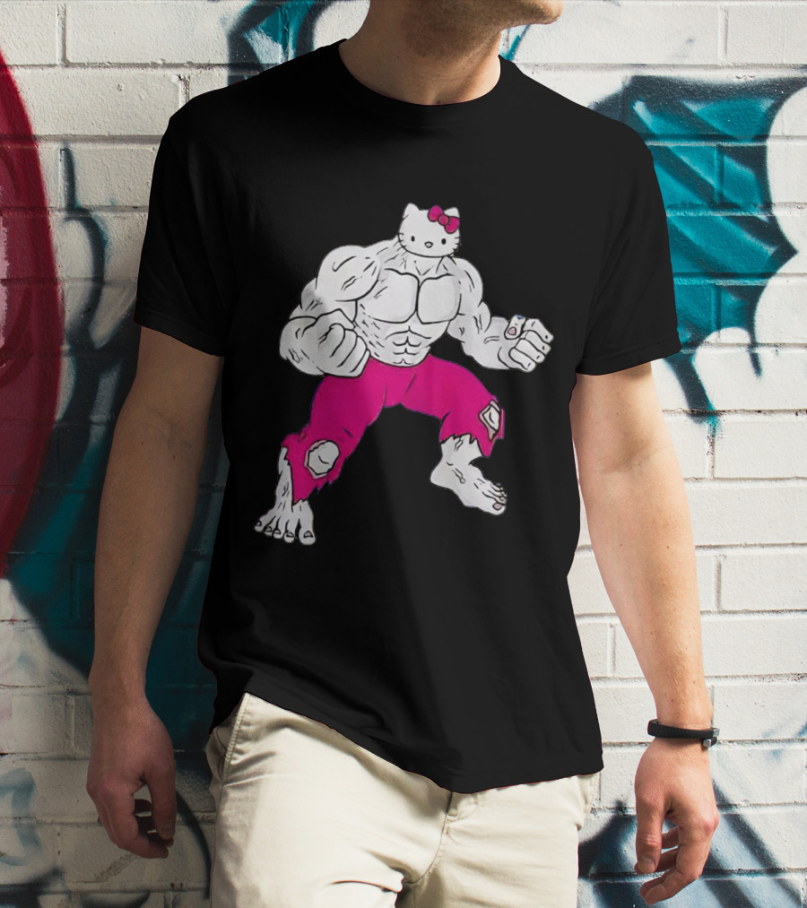 Hello Kitty Meets Hulk Crossover Mashup T-Shirt