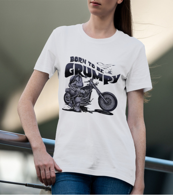 Born To Be Grumpy Motorcycle Rider T-Shirt