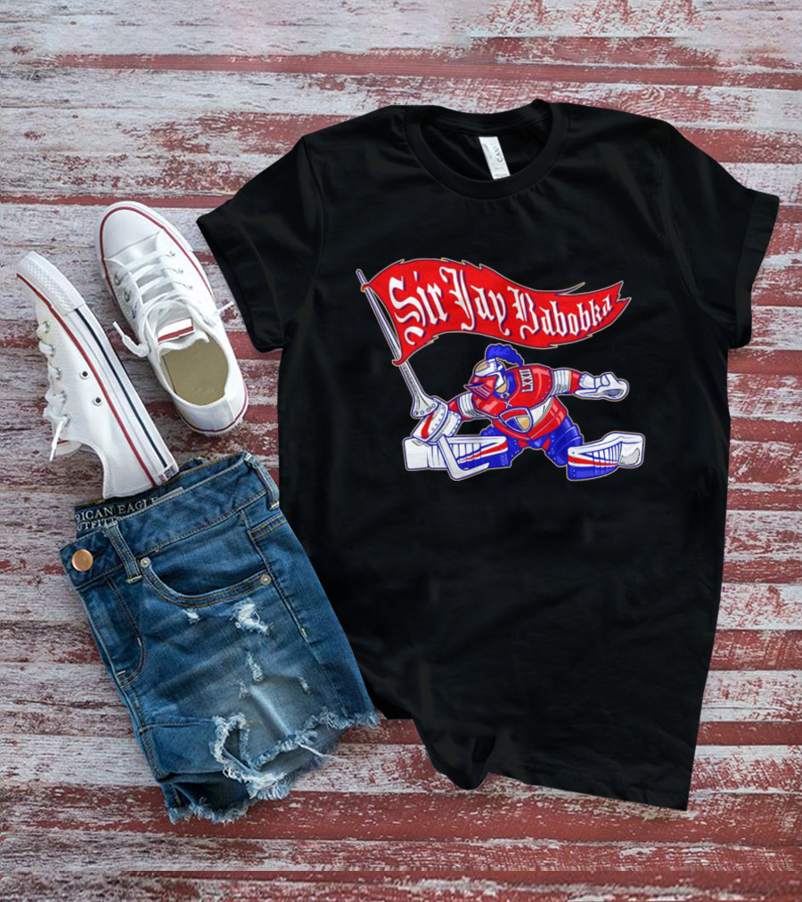 Sir Jay Babobka Hockey Knight With Red Banner T-Shirt