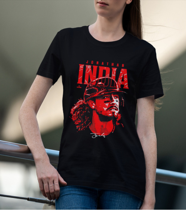 Jonathan India Cincinnati Reds Signature Face T-Shirt