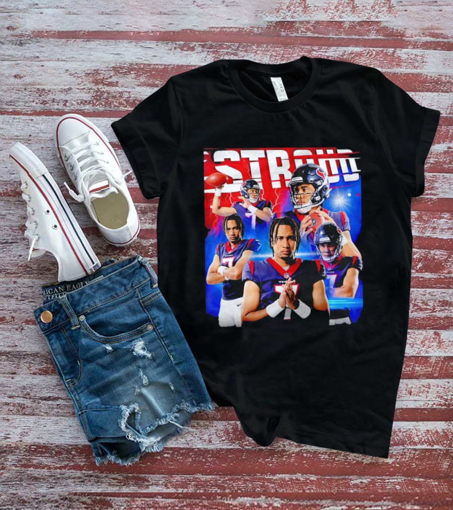 CJ Stroud Houston Texans Quarterback Action Collage T-Shirt