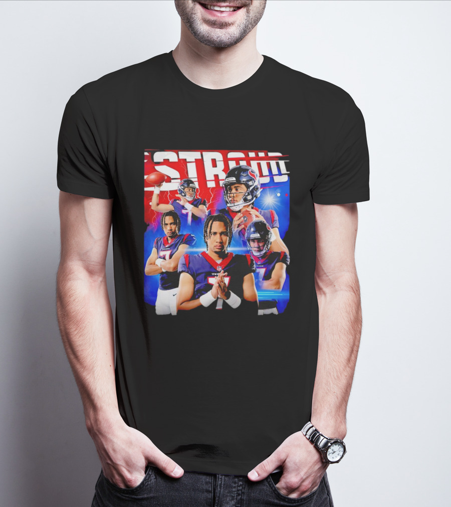 CJ Stroud Houston Texans Quarterback Action Collage T-Shirt