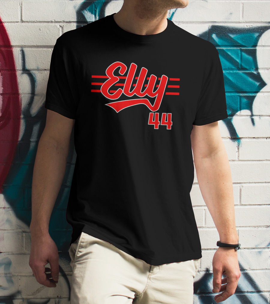 Elly De La Cruz 44 Cincinnati Script Red Stripes T-Shirt