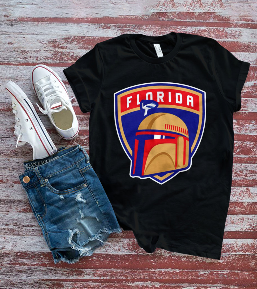 Florida Panthers Boba Fett Helmet Star Wars Collaboration T-Shirt