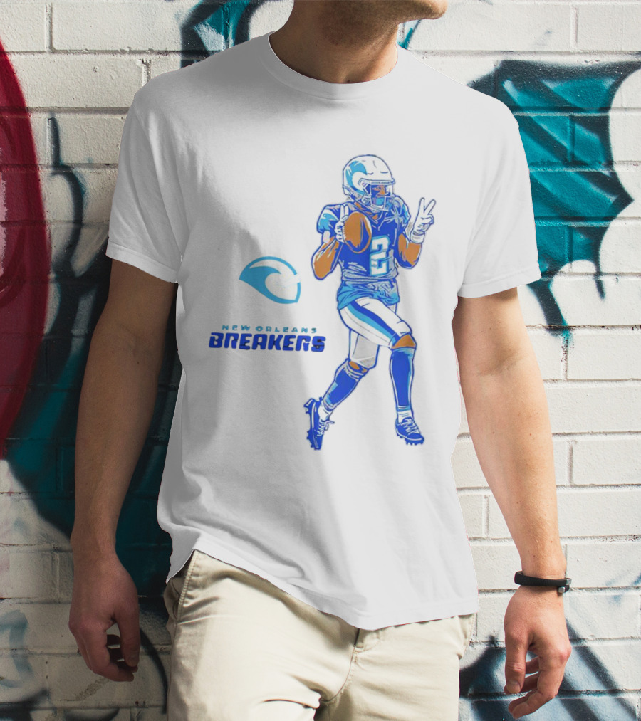 Johnnie Dixon 2 New Orleans Breakers Football Deuces T-Shirt