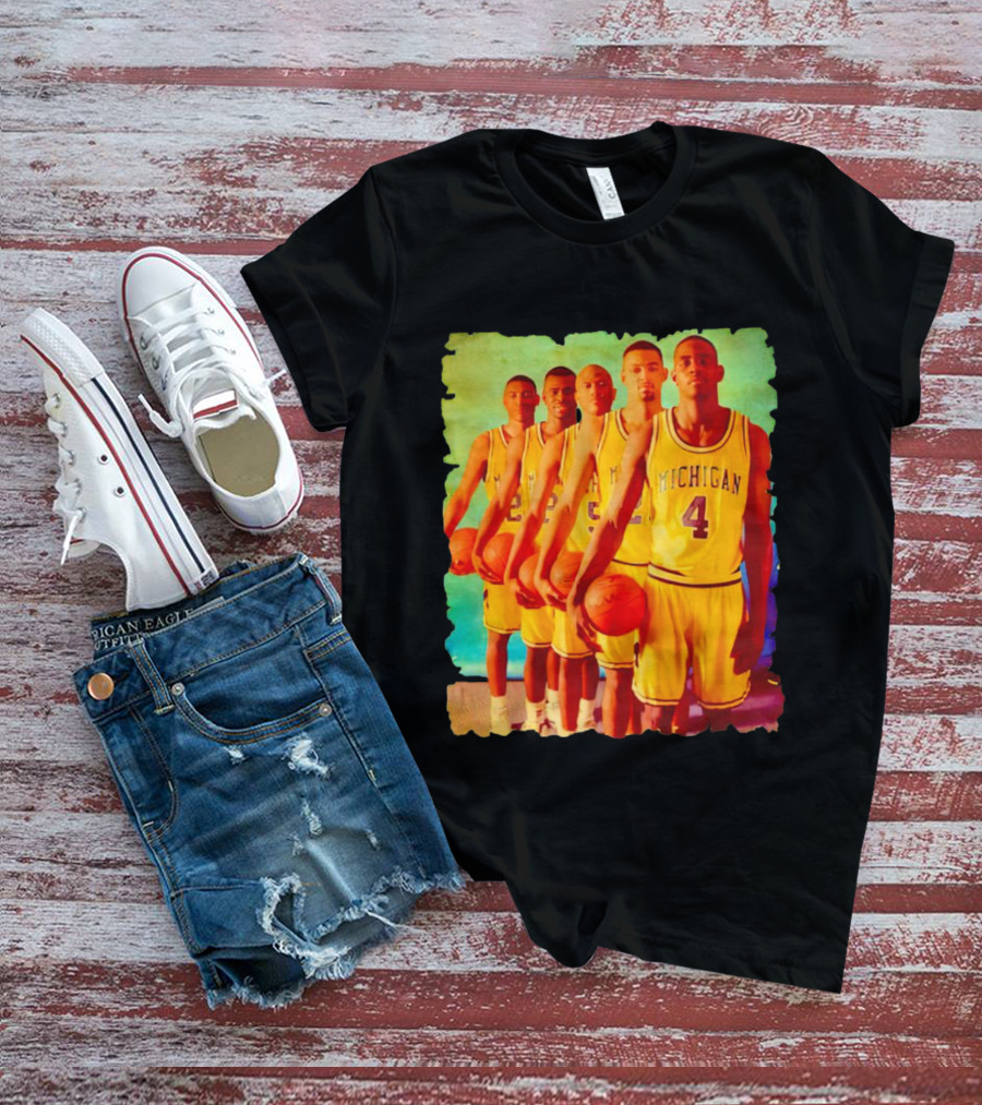 Michigan Wolverines Fab Five Historic Basketball Team T-Shirt