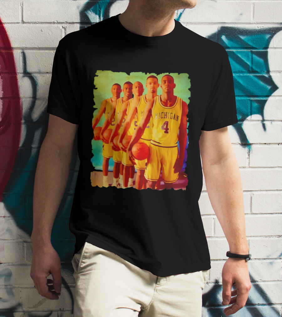 Michigan Wolverines Fab Five Historic Basketball Team T-Shirt