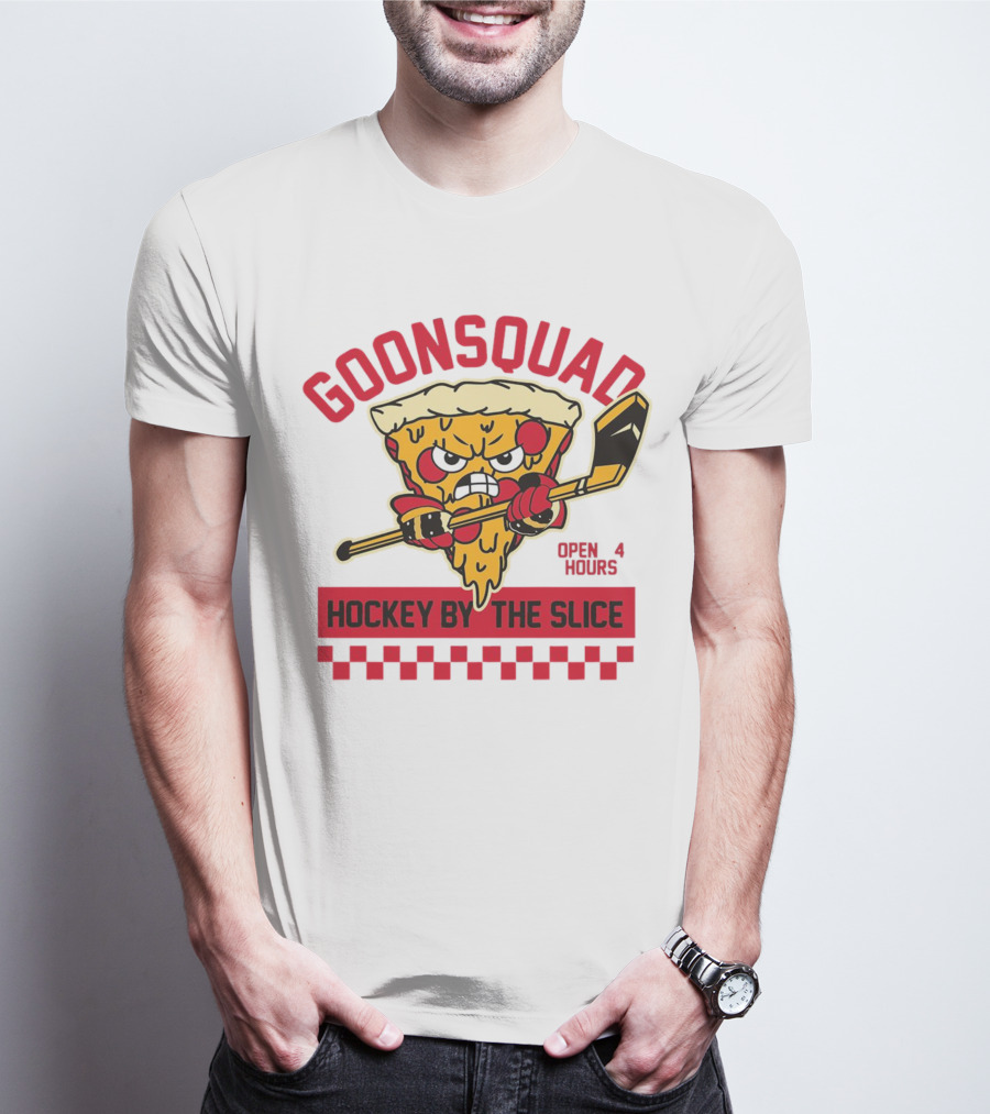 Goonsquad Hockey By The Slice Pizza Warrior Open 4 Hours T-Shirt