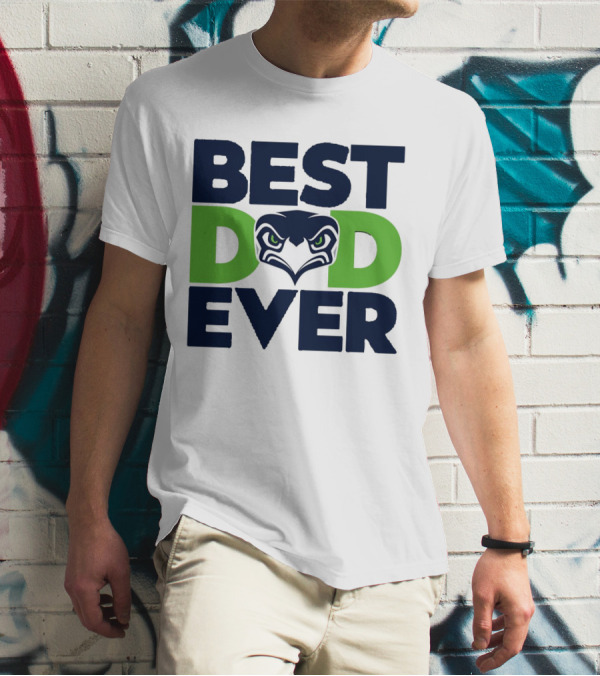 Best Dad Ever Seattle Seahawks Logo NFL T-Shirt