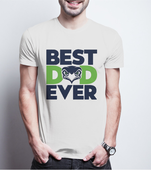 Best Dad Ever Seattle Seahawks Logo NFL T-Shirt