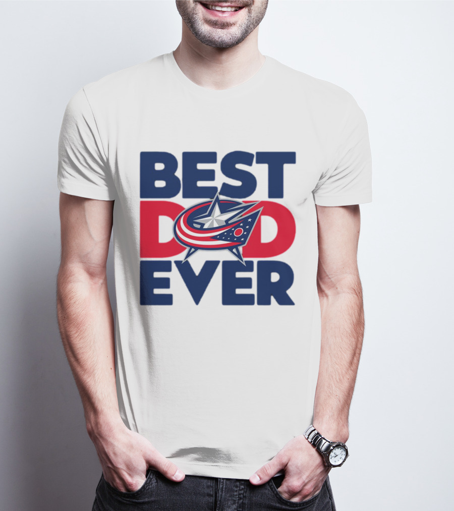 Best Dad Ever NHL Columbus Blue Jackets T-Shirt