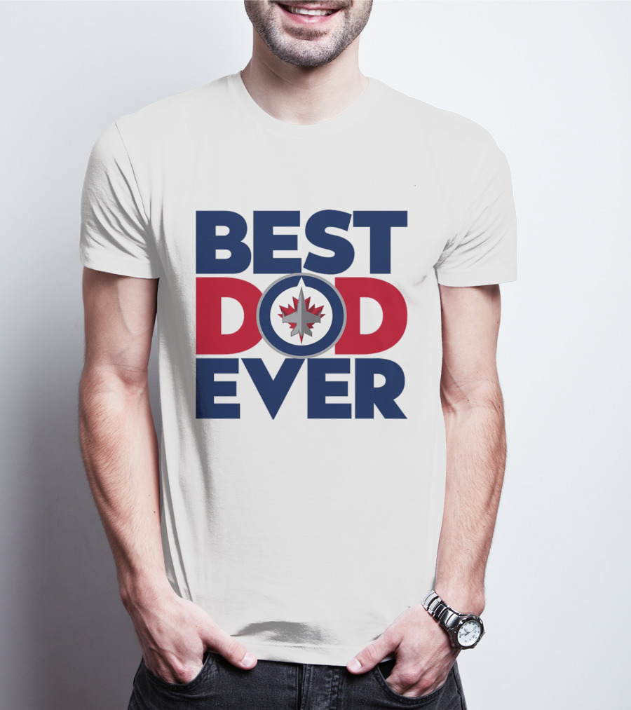 Best Dad Ever NHL Winnipeg Jets Fan T-Shirt